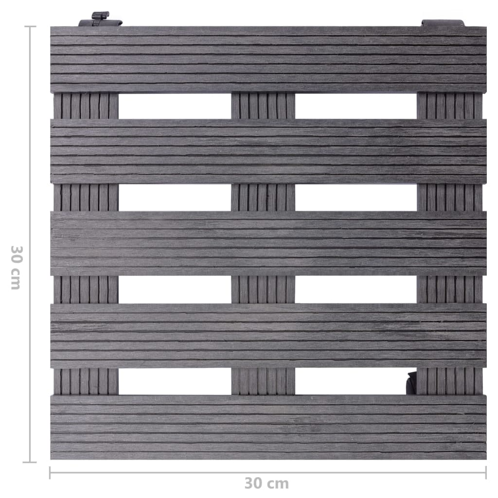 vidaXL Plant Trolleys 2 pcs Gray 11.8"x11.8"x3" WPC