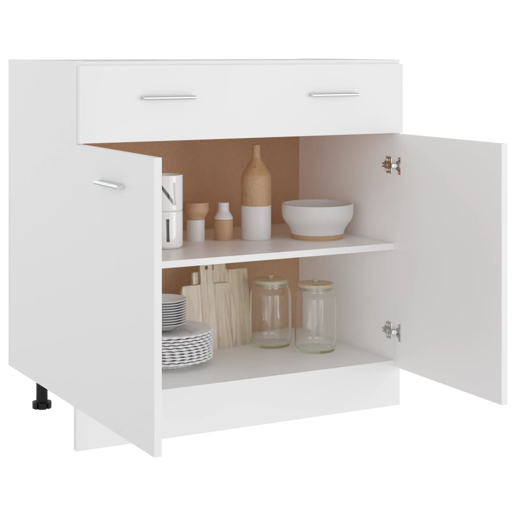 vidaXL Drawer Bottom Cabinet White 31.5"x18.1"x32.1" Engineered Wood