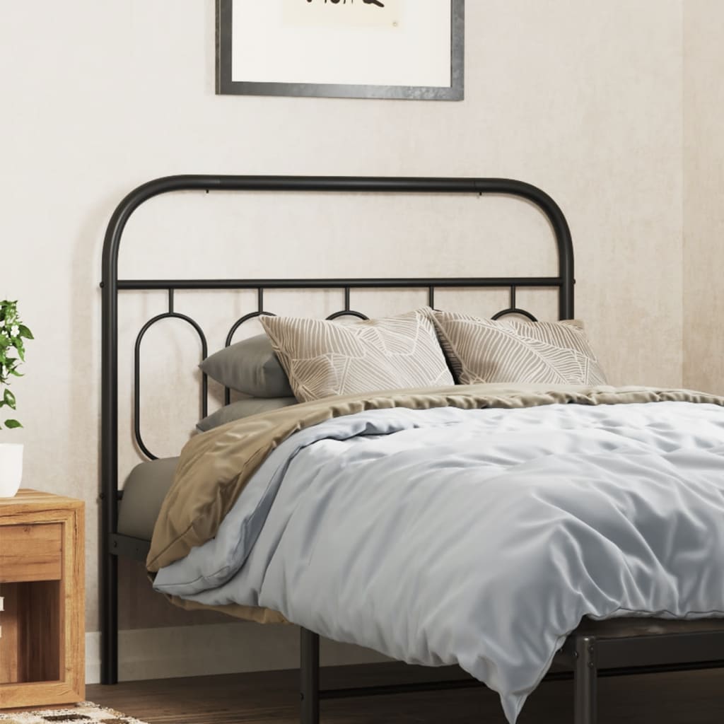 vidaXL Metal Headboard Black 39.4"