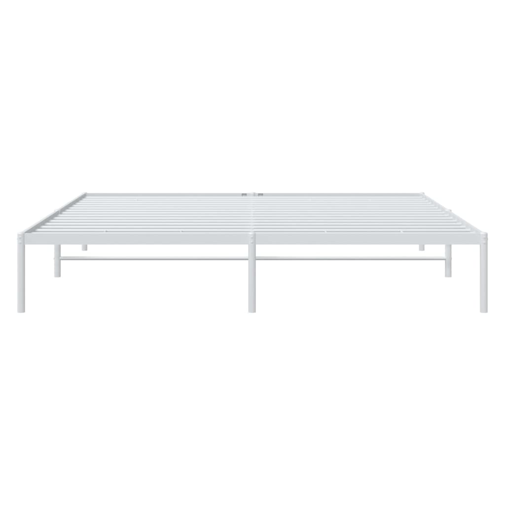 vidaXL Metal Bed Frame without Mattress White 72"x83.9"