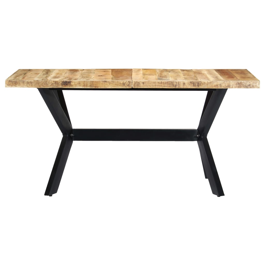 vidaXL Dining Table 63"x31.5"x29.5" Solid Rough Mango Wood