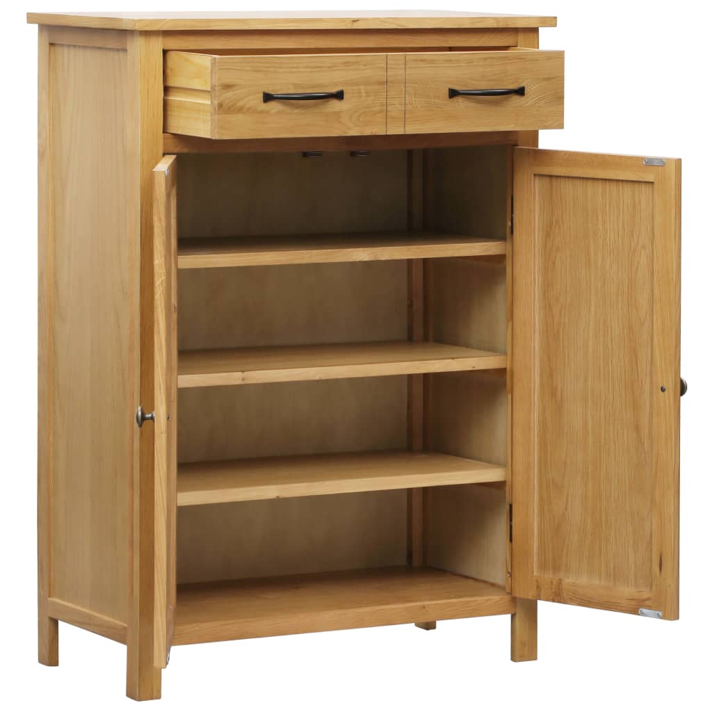 vidaXL Shoe Cabinet 29.9"x14.6"x41.3" Solid Oak Wood