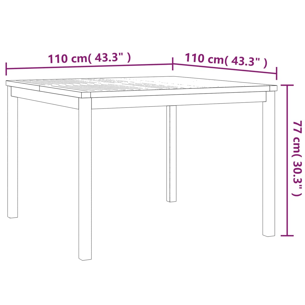 vidaXL 3 Piece Patio Dining Set Solid Wood Teak