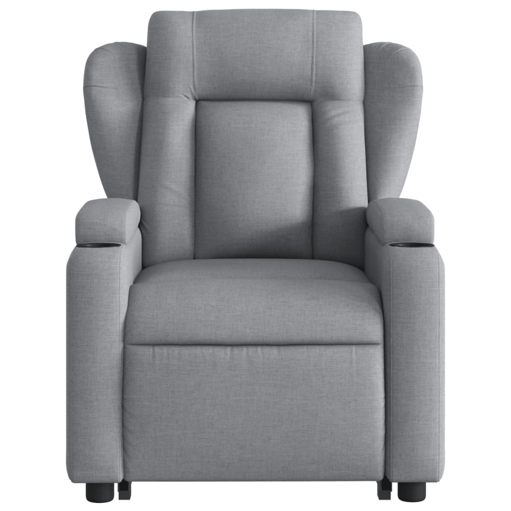 vidaXL Stand up Massage Recliner Chair Light Gray Fabric