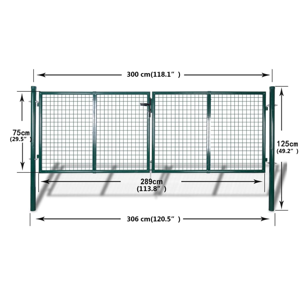 vidaXL Garden Mesh Gate Fence Door Wall Grille 113.8" x 29.5" / 120.5" x 49.2"