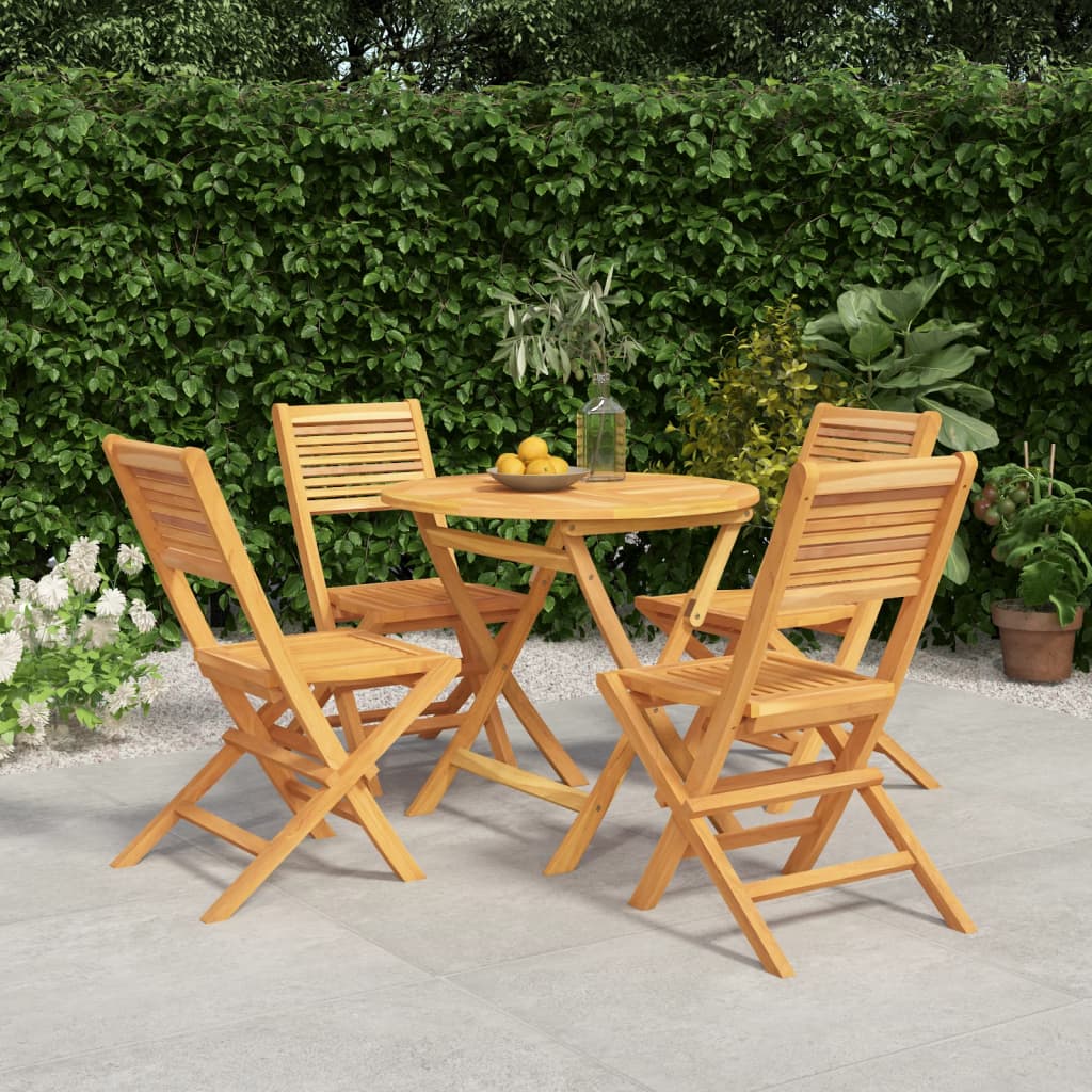 vidaXL 5 Piece Patio Dining Set Solid Wood Teak