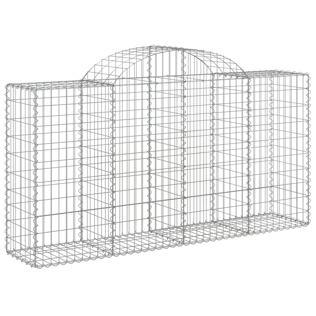 vidaXL Arched Gabion Baskets 15 pcs 78.7"x19.7"x39.4"/47.2" Galvanized Iron