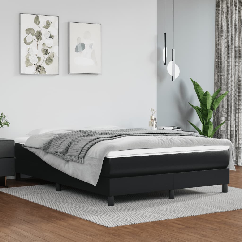 vidaXL Bed Frame Black 59.8"x79.9" Queen Faux Leather