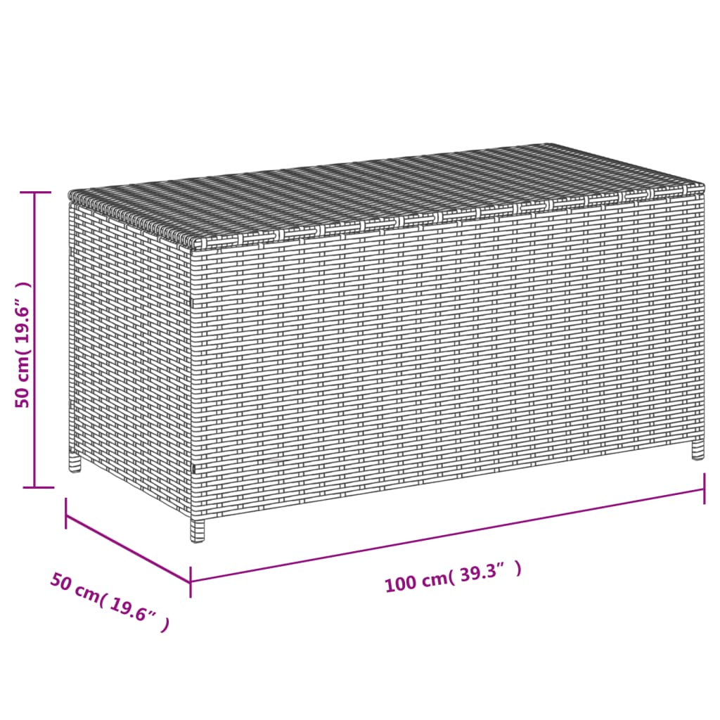 vidaXL Garden Storage Box Mix Beige 50.2 Gal Poly Rattan