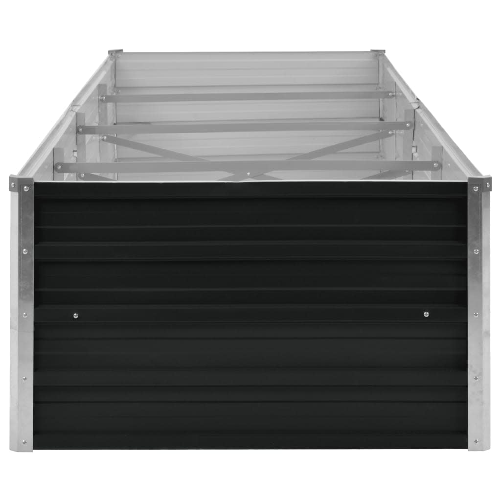 vidaXL Garden Raised Bed Anthracite 126"x31.5"x17.7" Galvanized Steel