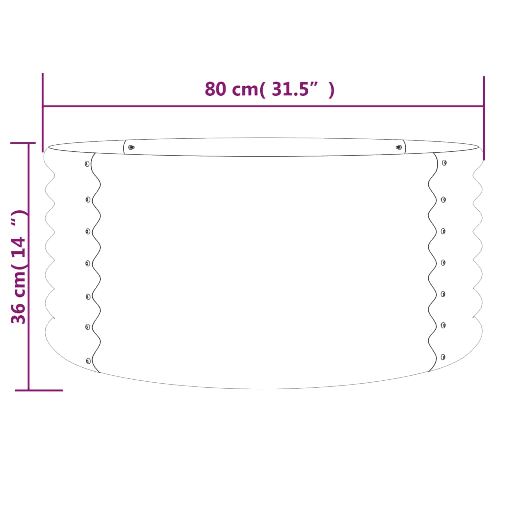 vidaXL Garden Planter Powder-coated Steel 31.5"x31.5"x14.2" Anthracite