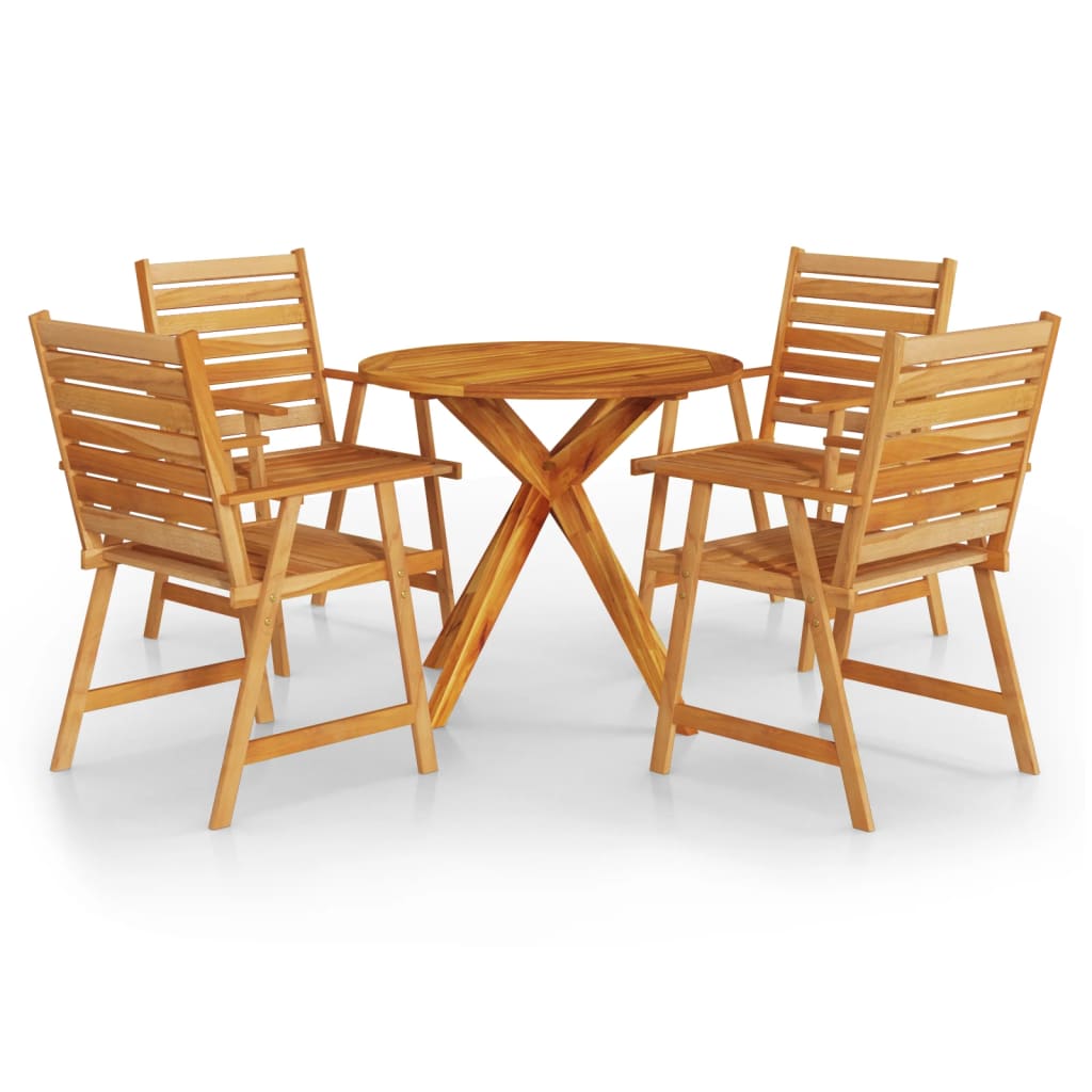 vidaXL 5 Piece Patio Dining Set Solid Wood Acacia