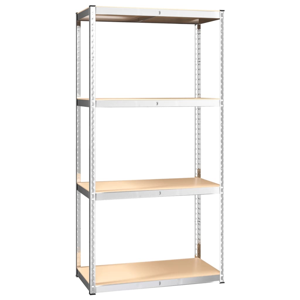 vidaXL 4-Layer Shelves 4 pcs Silver Steel&Engineered Wood