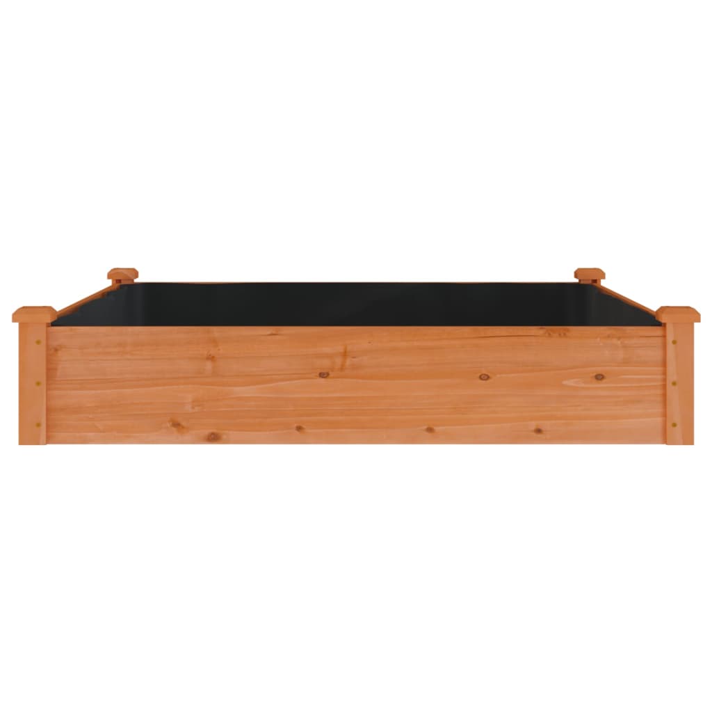 vidaXL Garden Raised Bed with Liner Brown 47.2"x47.2"x9.8" Solid Wood Fir