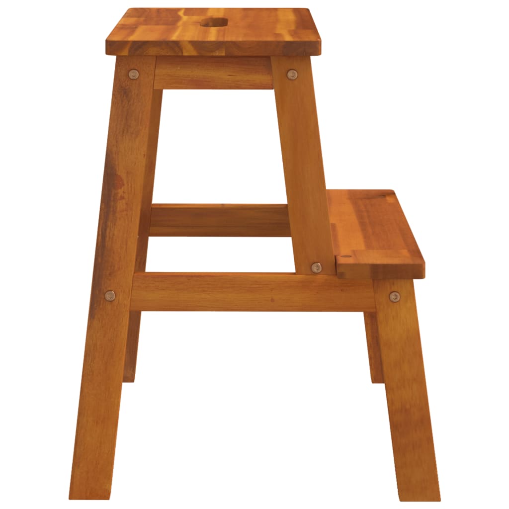 vidaXL 2 Step Stool 15.7"x15"x19.7" Solid Wood Acacia