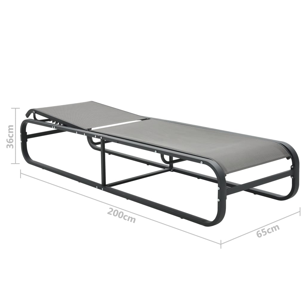 vidaXL Sun Lounger Aluminum and Textilene