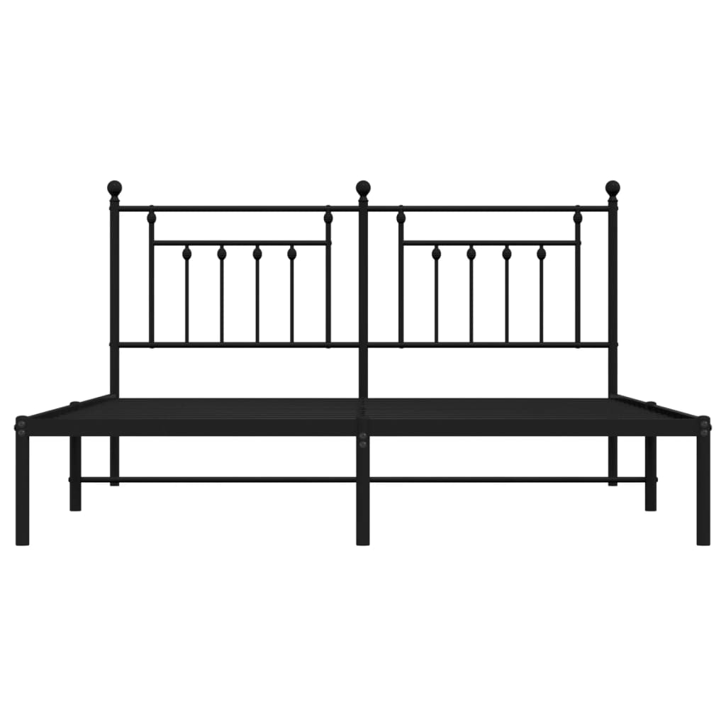 vidaXL Metal Bed Frame with Headboard Black 72"x83.9" California King