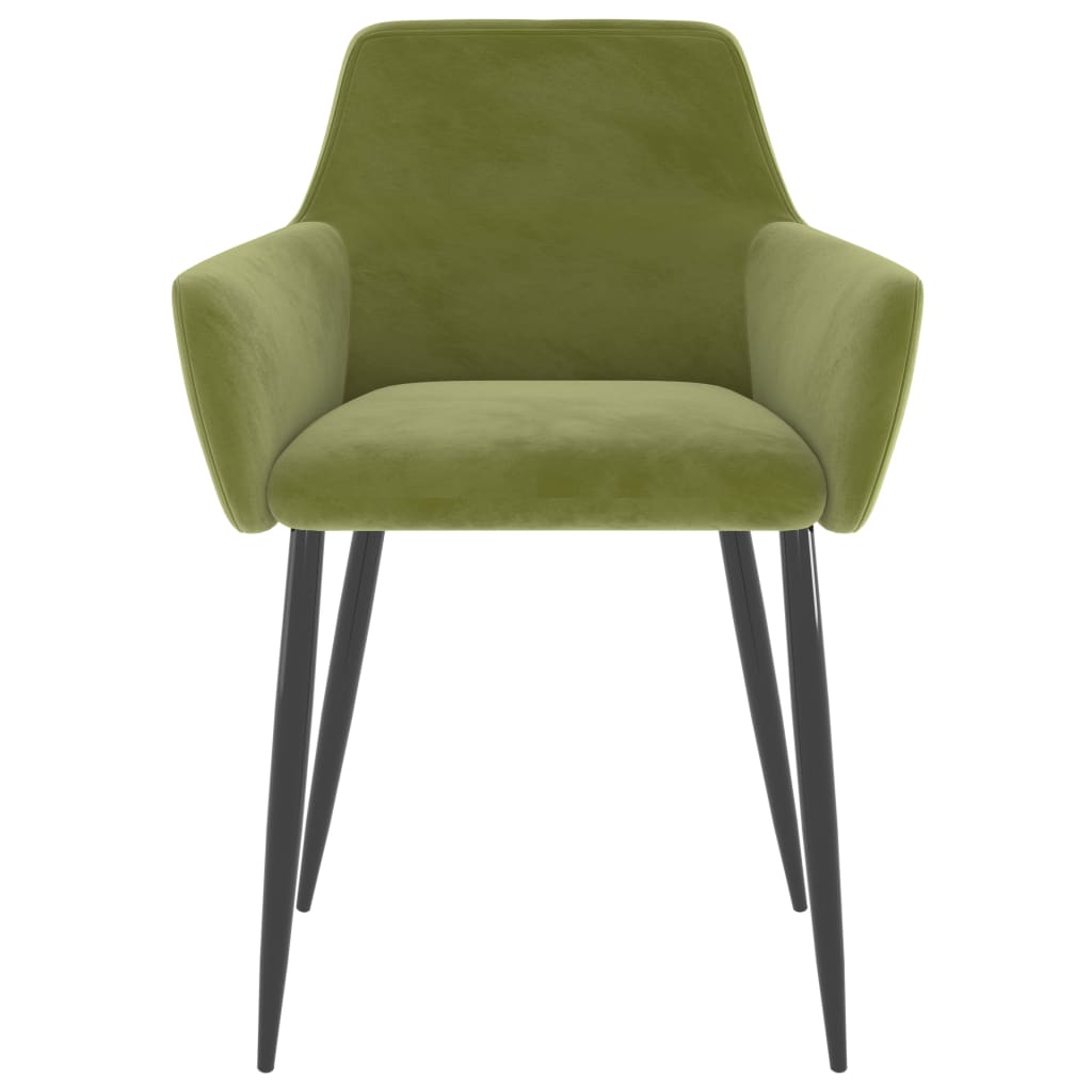 vidaXL Dining Chairs 2 pcs Light Green Velvet