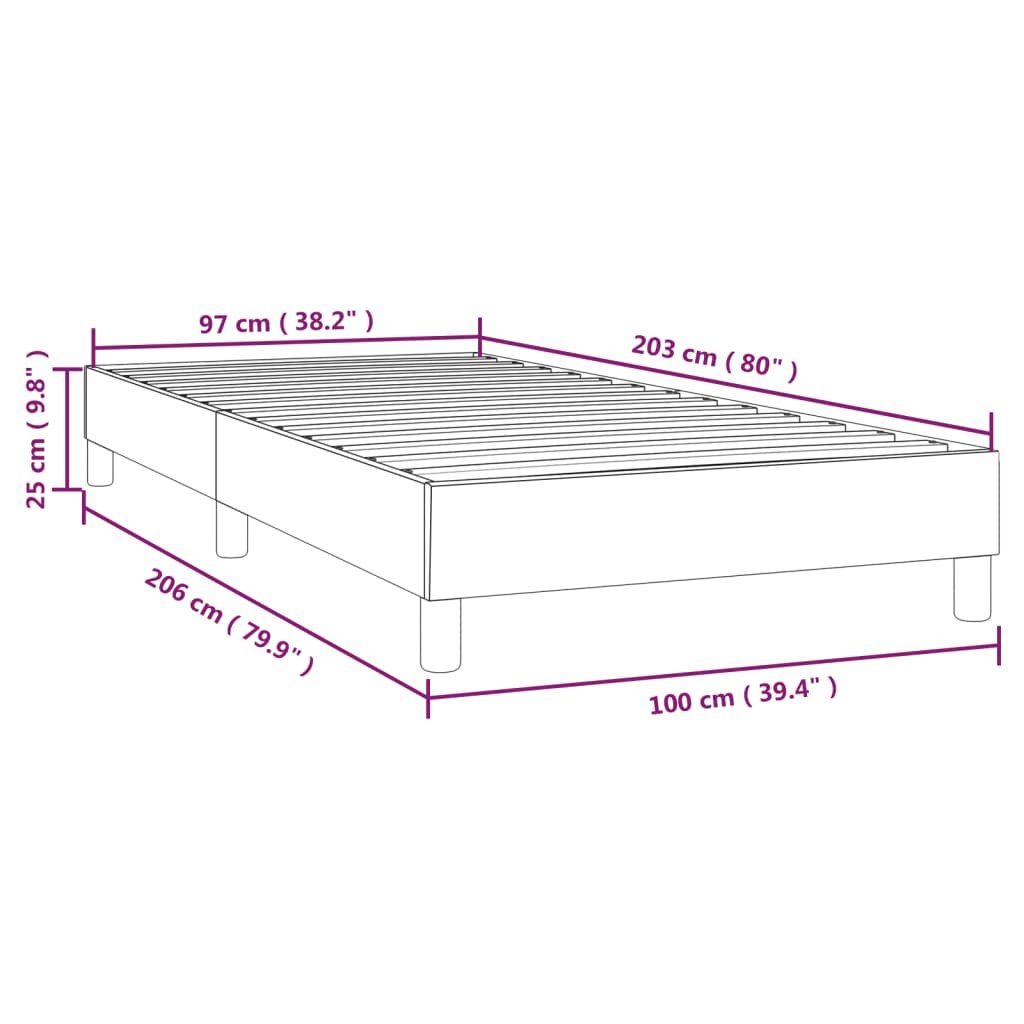 vidaXL Bed Frame Light Gray 39.4"x79.9" Twin XL Fabric