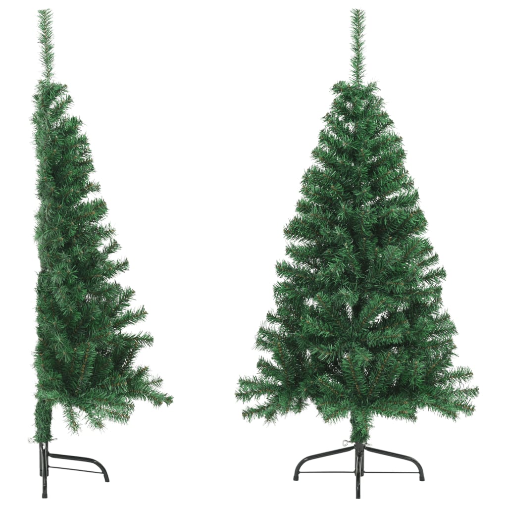 vidaXL Artificial Half Christmas Tree with Stand Green 5 ft PVC