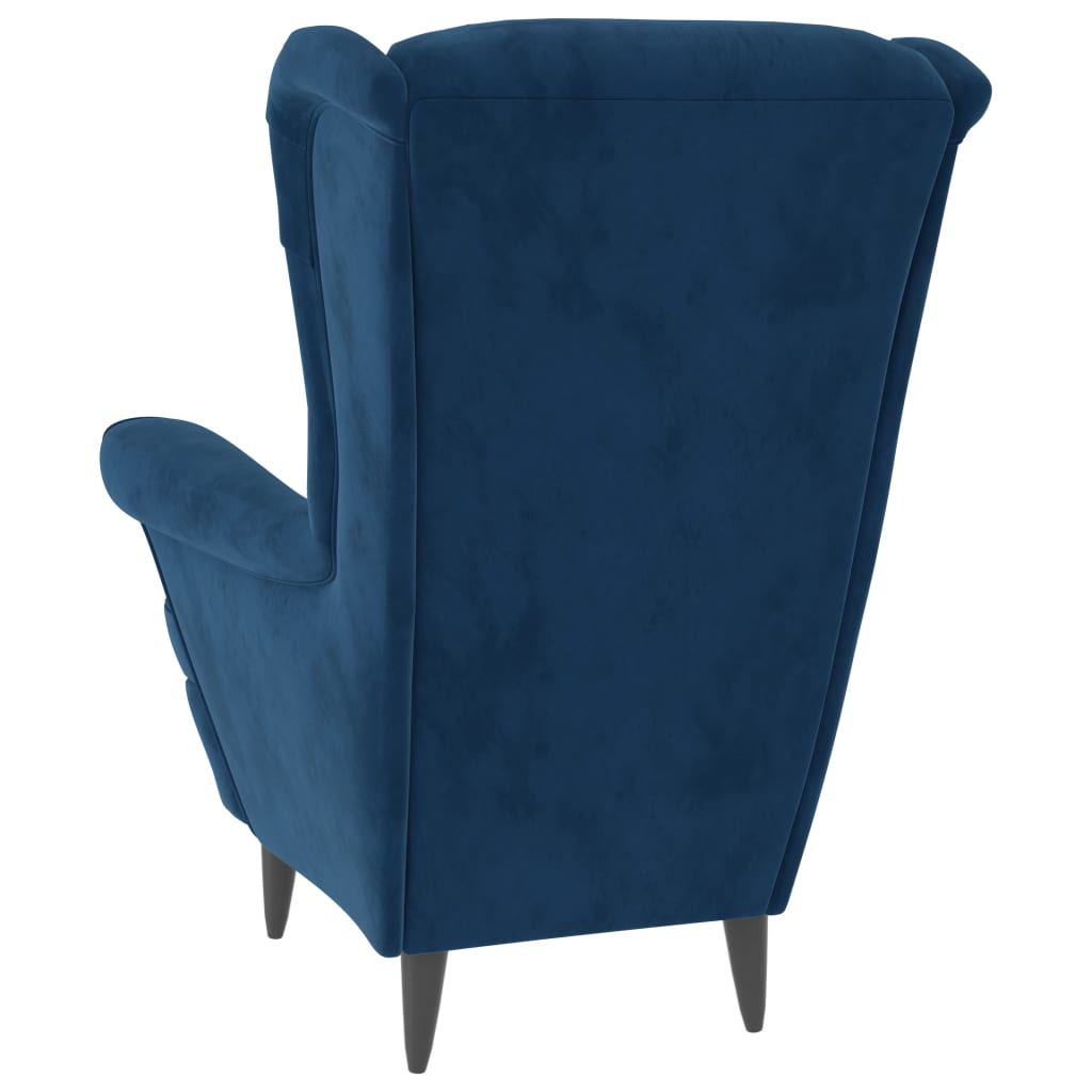 vidaXL Armchair Blue Velvet