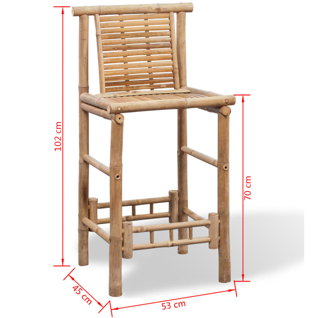 vidaXL Bar Stools 2 pcs Bamboo