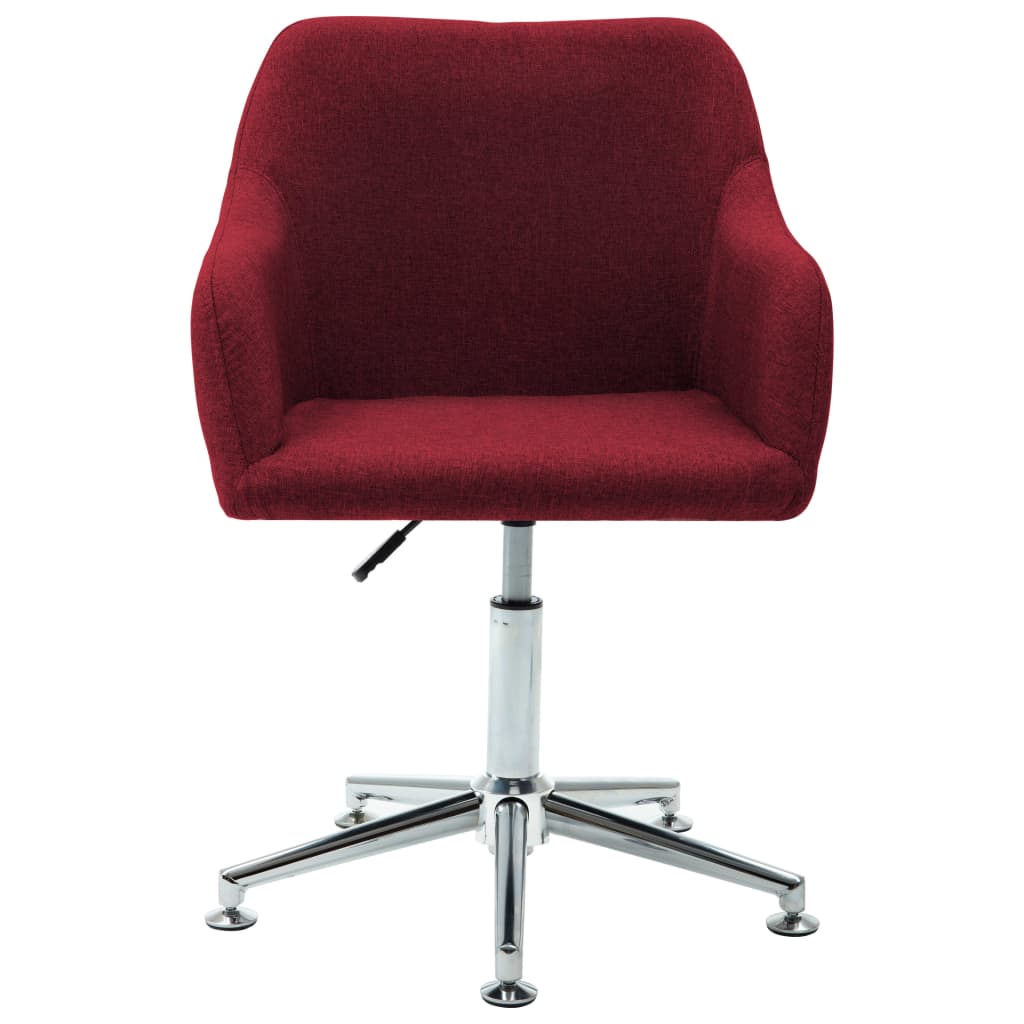 vidaXL Swivel Dining Chairs 2 pcs Wine Red Fabric