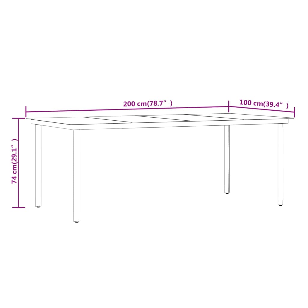 vidaXL 7 Piece Patio Dining Set with Cushions Poly Rattan and Glass