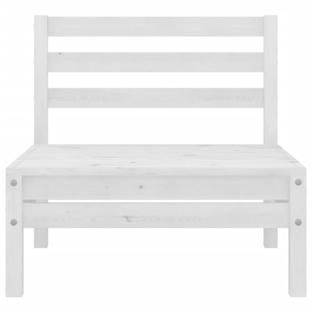 vidaXL Patio 2-Seater Sofa White Solid Pinewood