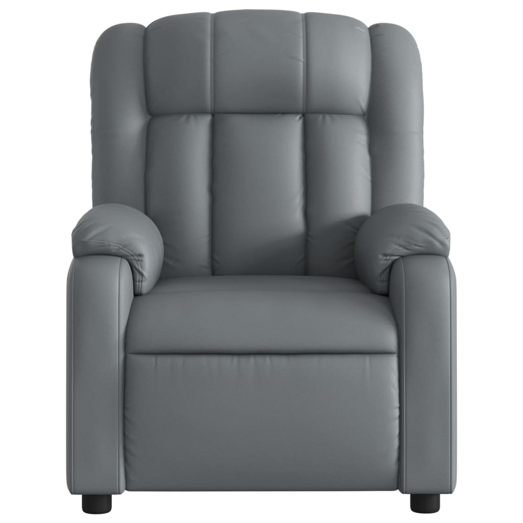 vidaXL Massage Recliner Chair Gray Faux Leather