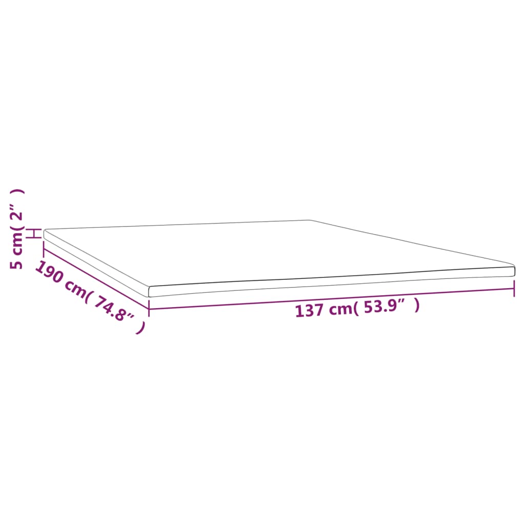 vidaXL Mattress Topper 53.9"x74.8"x2" Full