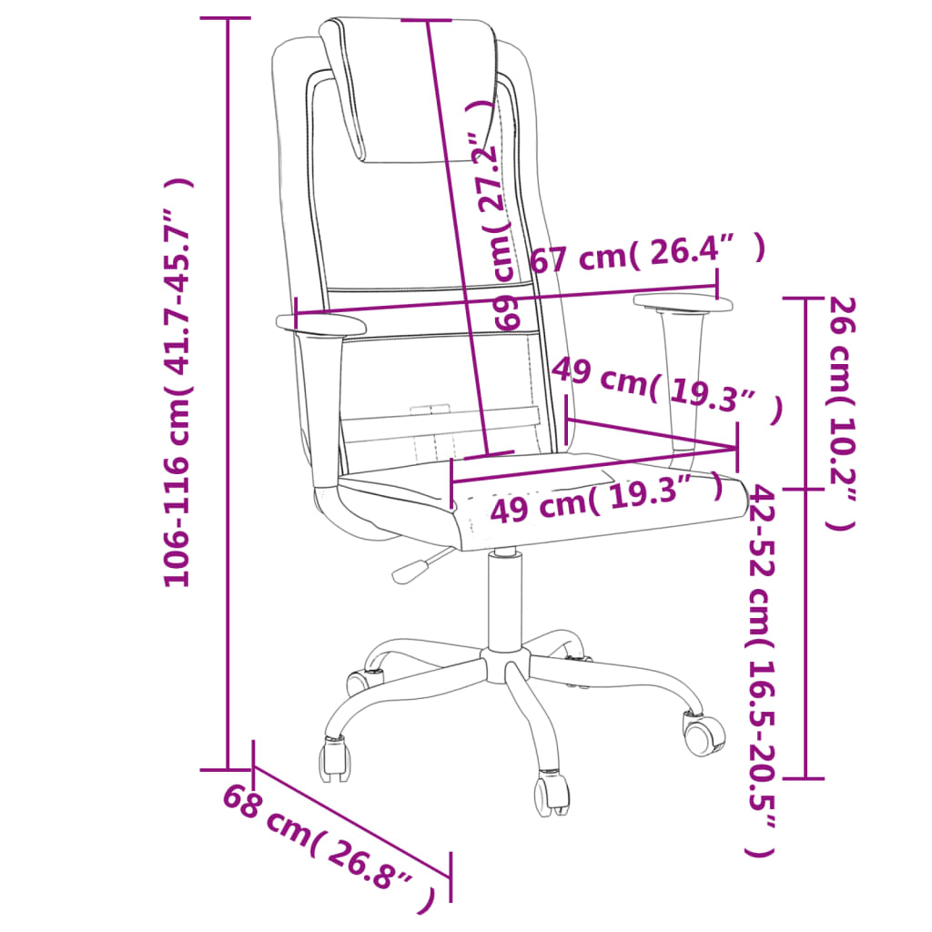 vidaXL Office Chair White Mesh Fabric and Faux Leather