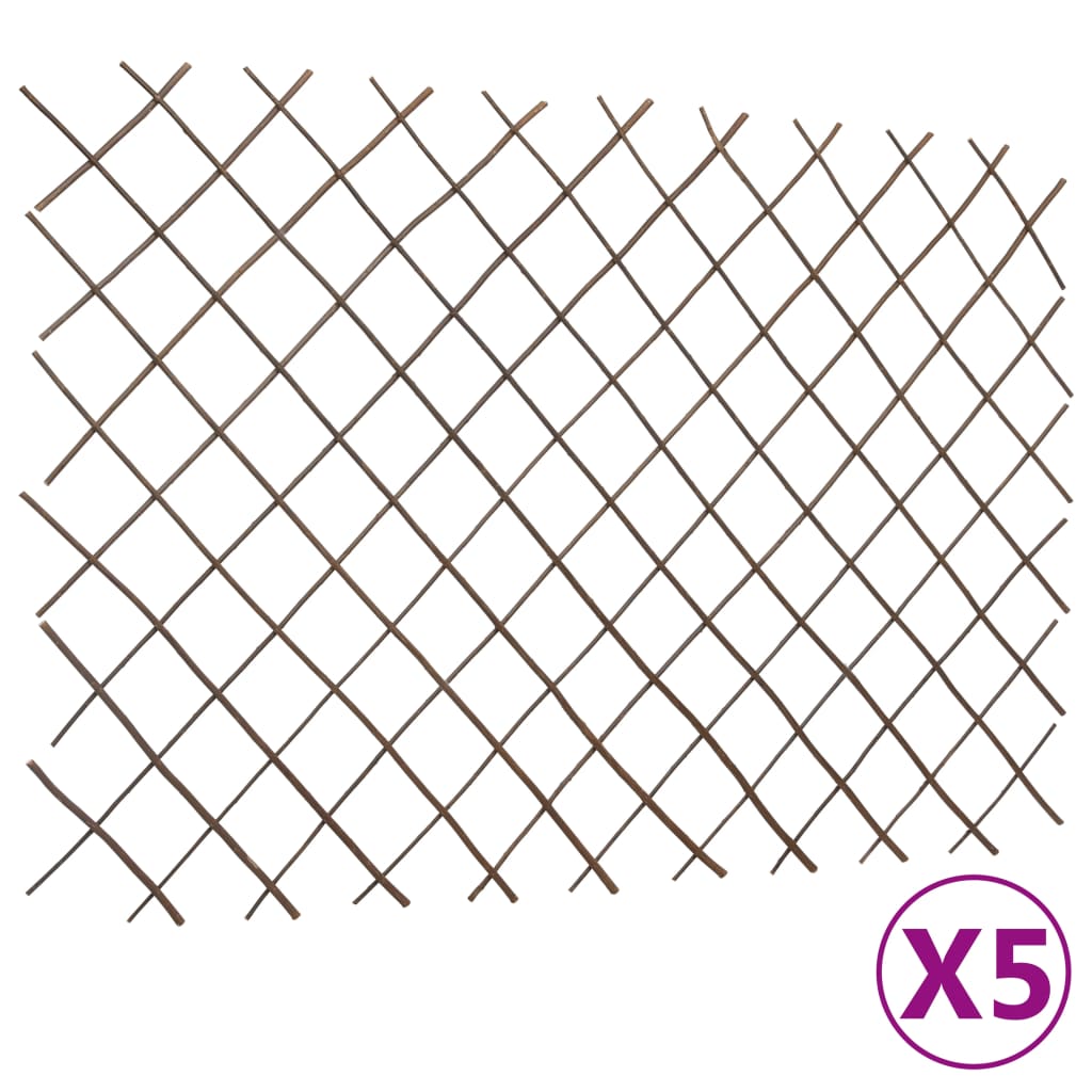 vidaXL Willow Trellis Fences 5 pcs 70.9"x47.2"