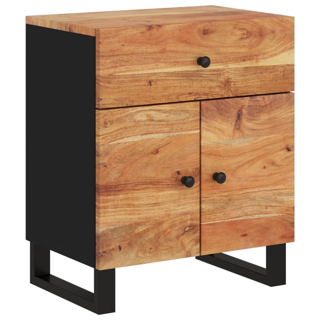 vidaXL Bedside Cabinet 19.7"x13"x23.6" Solid Wood Acacia&Engineered Wood