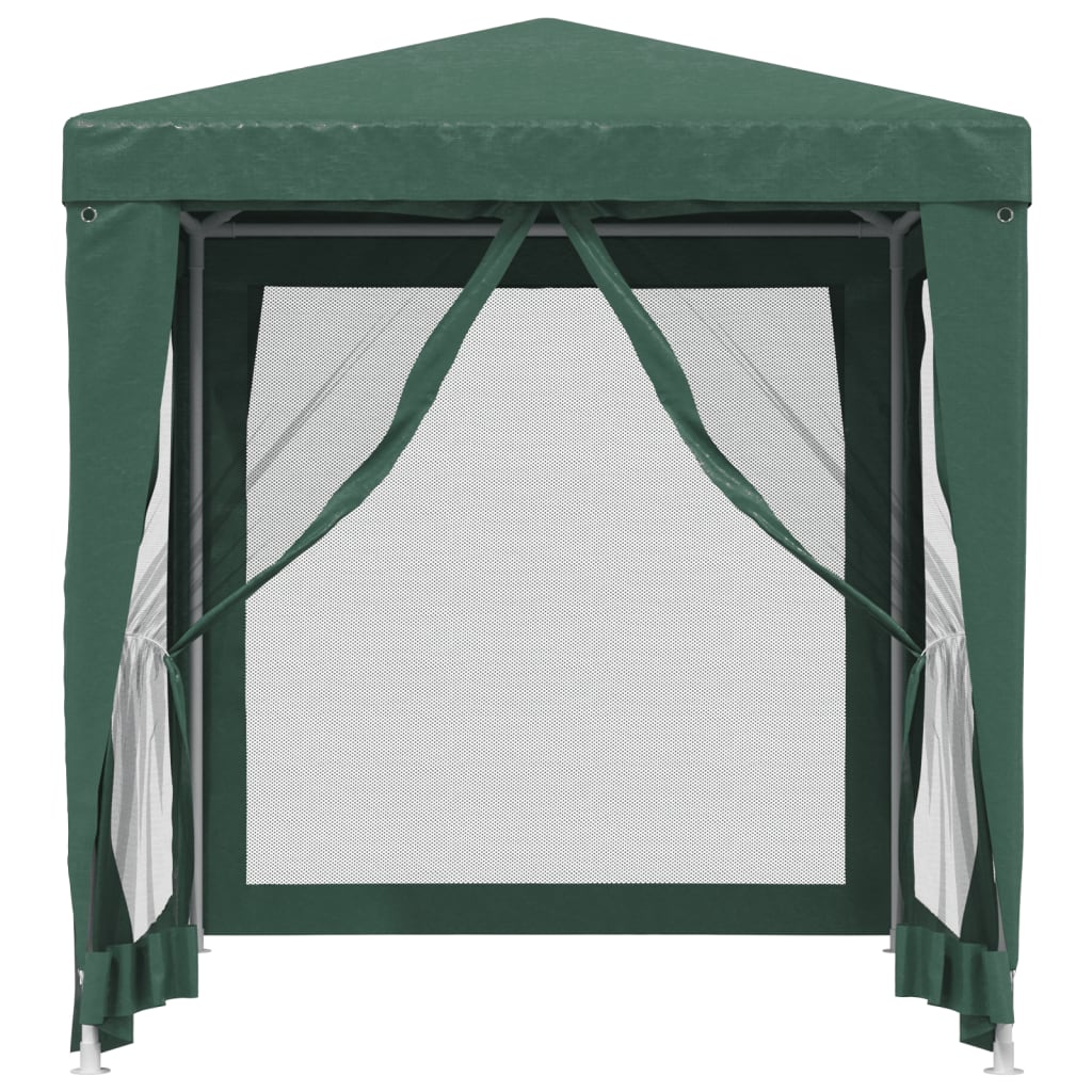 vidaXL Party Tent with 4 Mesh Sidewalls Green 6.6'x6.6' HDPE