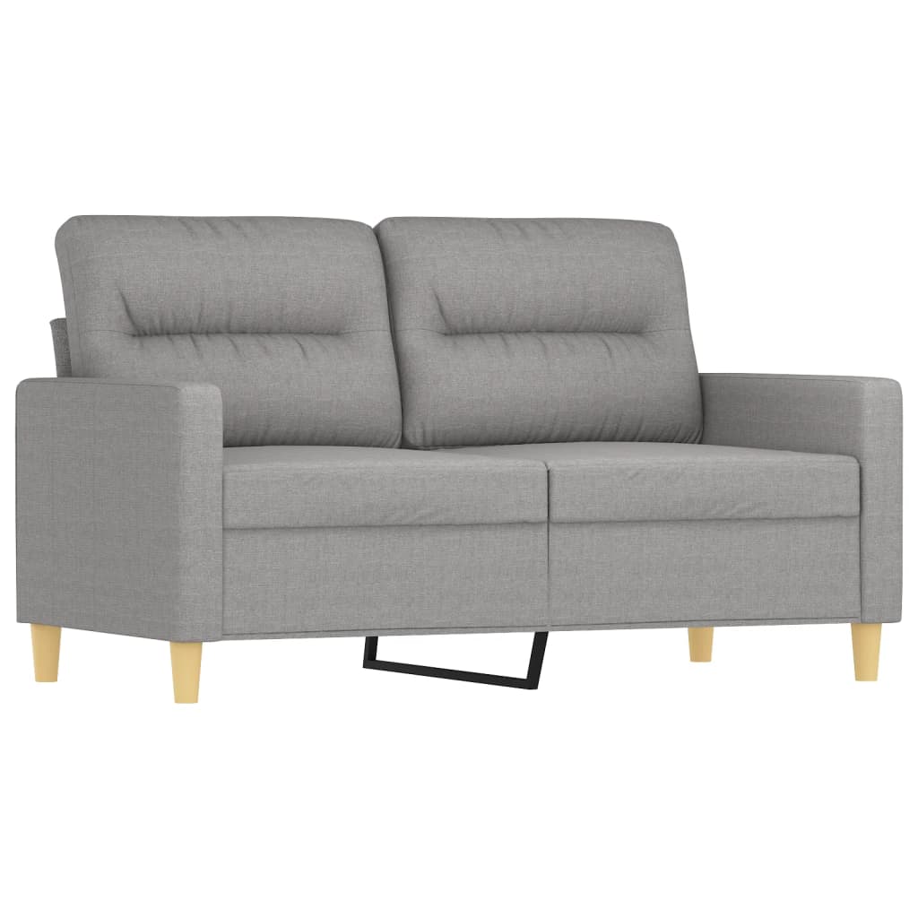 vidaXL 2-Seater Sofa with Pillows&Cushions Light Gray 47.2" Fabric