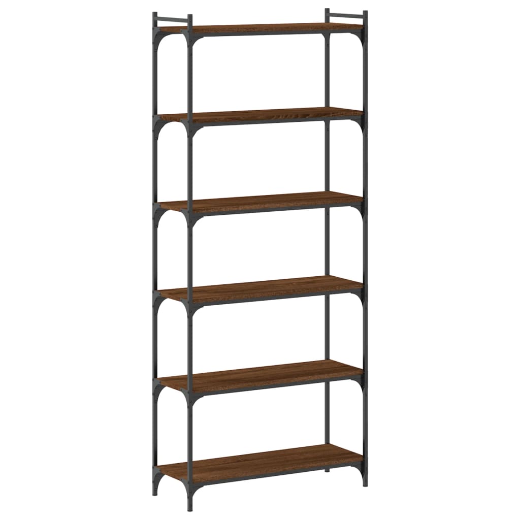 vidaXL Bookcase 6-Tier Brown Oak 31.5"x11.8"x74" Engineered Wood