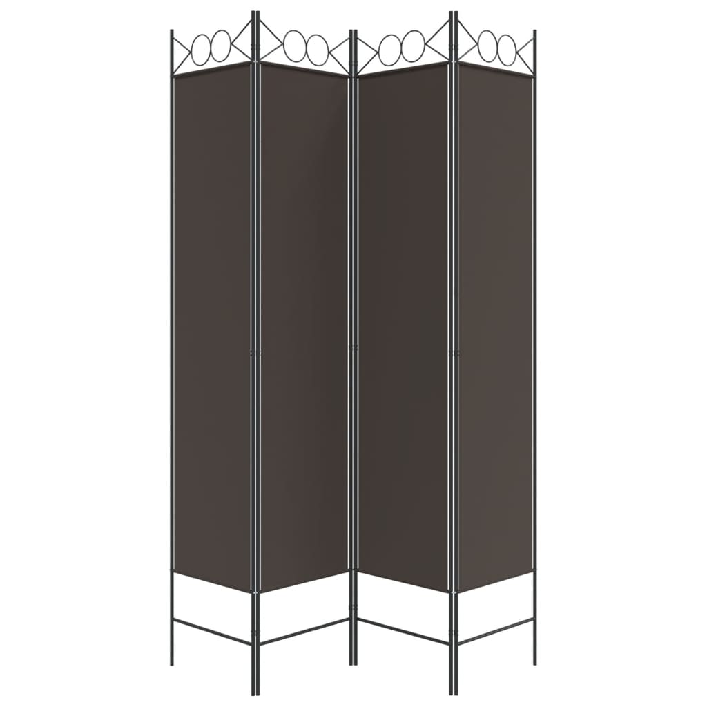 vidaXL 4-Panel Room Divider Brown 63"x78.7" Fabric