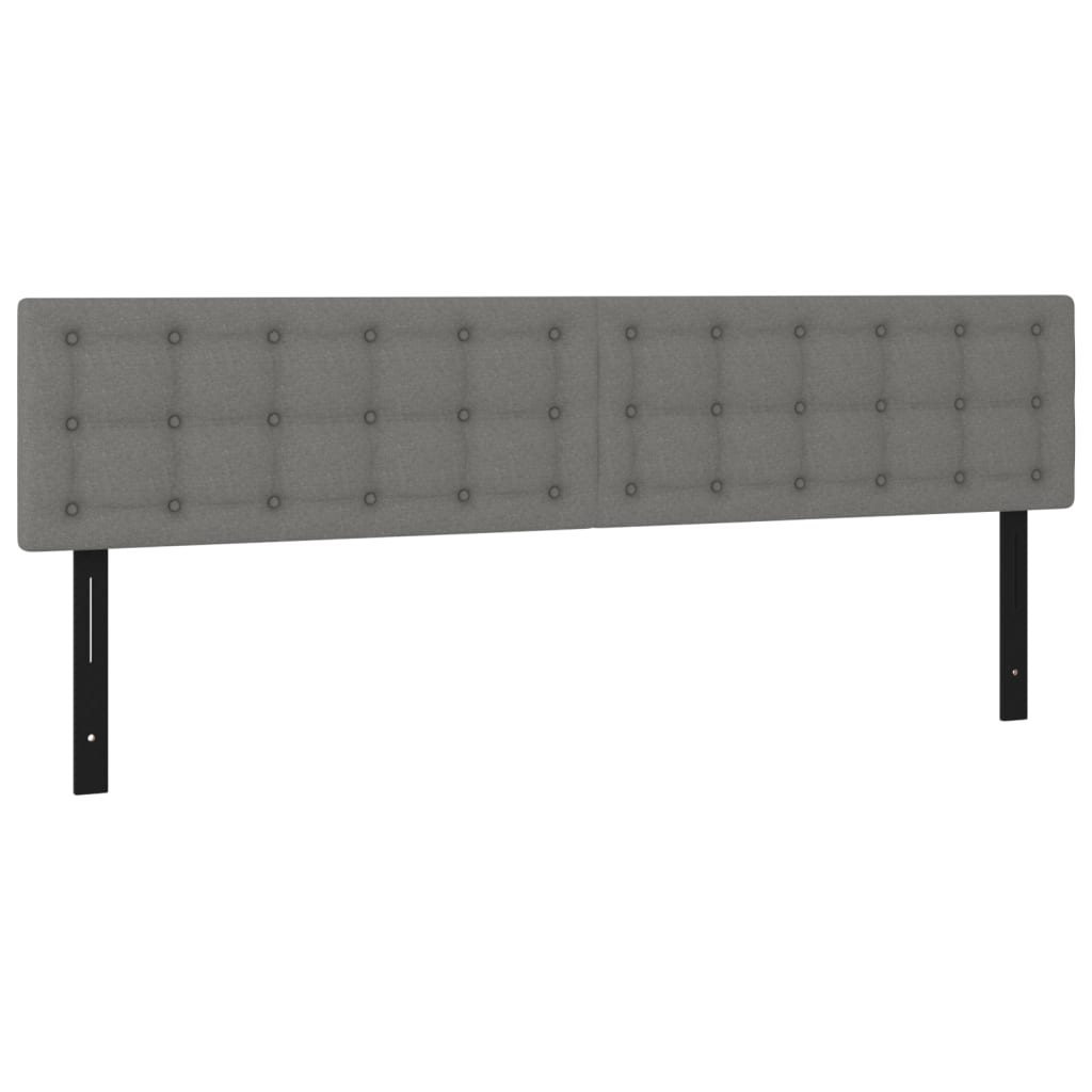 vidaXL LED Headboard Dark Gray 78.7"x2"x30.7"/34.6" Fabric