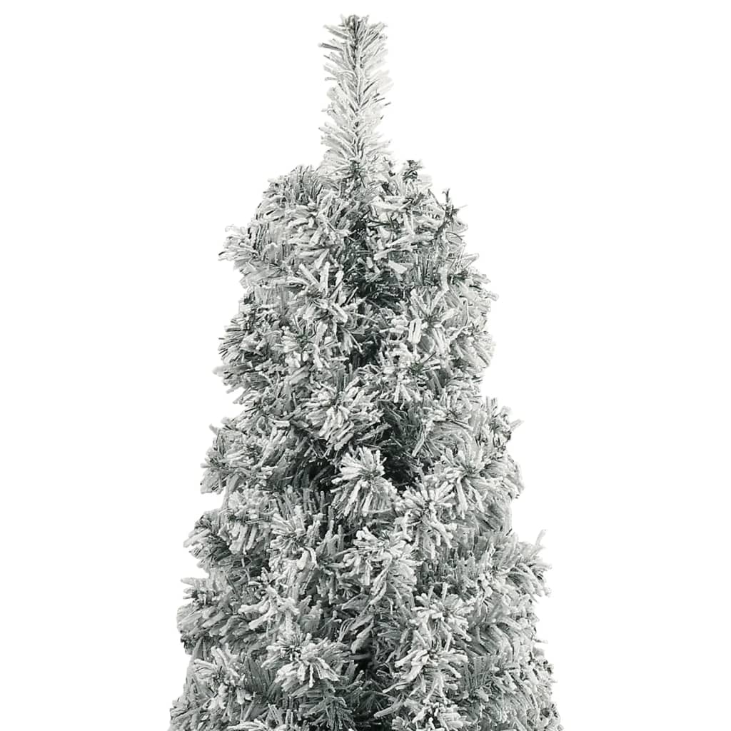 vidaXL Slim Christmas Tree with Stand and Flocked Snow 118.1" PVC