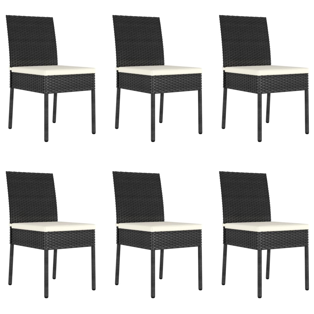 vidaXL 7 Piece Patio Dining Set Poly Rattan Black