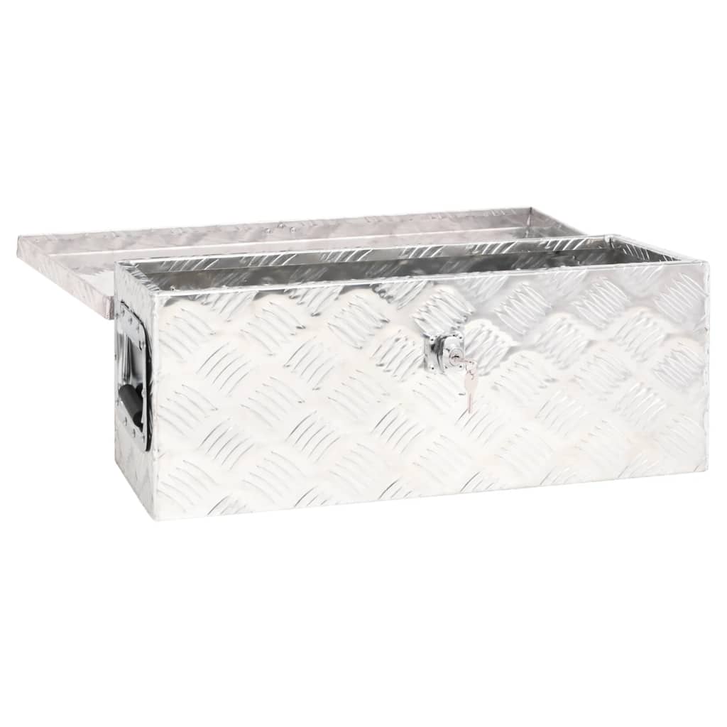 vidaXL Storage Box Silver 23.6"x9.3"x9.1" Aluminum