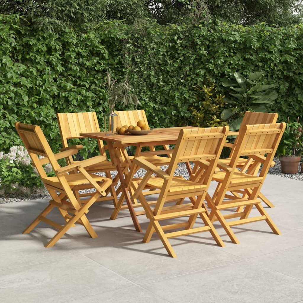 vidaXL Folding Patio Chairs 6 pcs 21.7"x24"x35.4" Solid Wood Teak