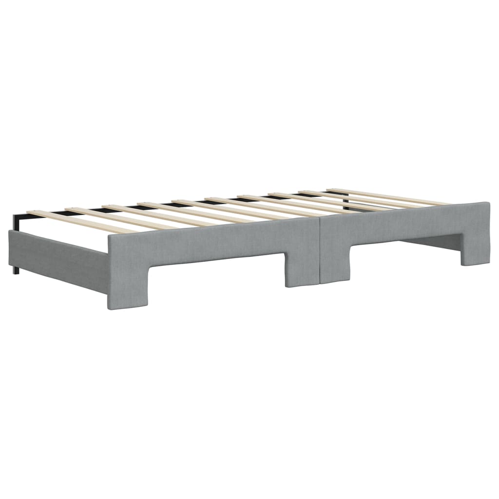 vidaXL Daybed with Trundle without Mattress Light Gray 39.4"x74.8"