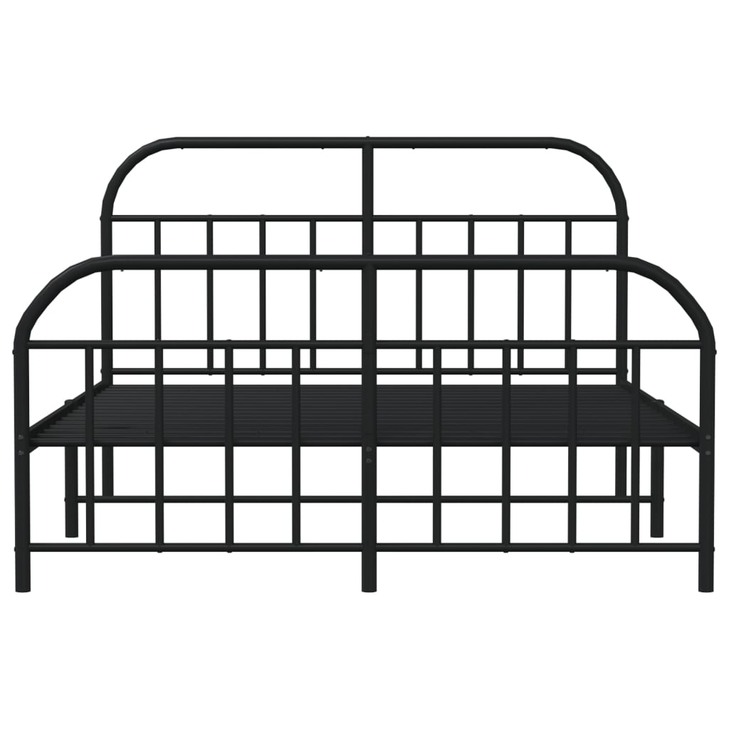 vidaXL Metal Bed Frame without Mattress with Footboard Black 72"x83.9"