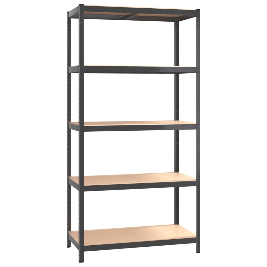 vidaXL 5-Layer Shelves 4 pcs Anthracite Steel&Engineered Wood