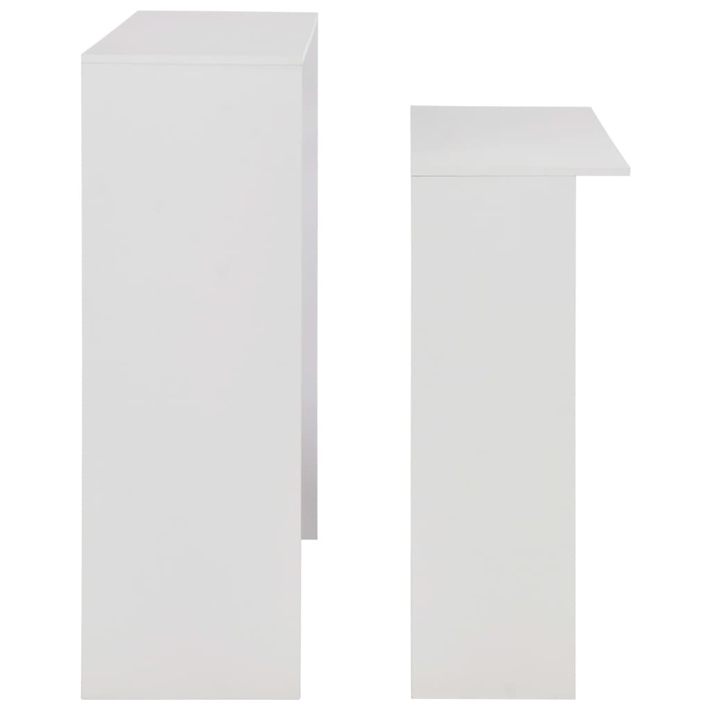 vidaXL Bar Table with 2 Table Tops White 51.2"x15.7"x47.2"