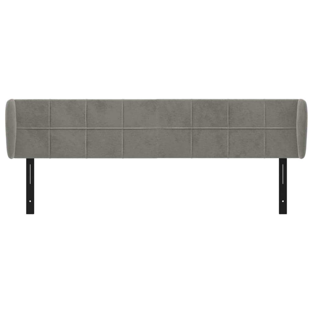 vidaXL Headboard with Ears Light Gray 79.9"x9.1"x30.7"/34.6" Velvet