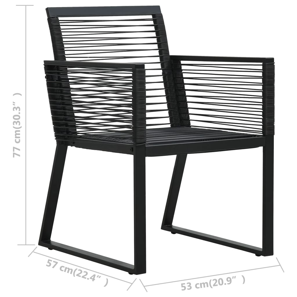 vidaXL 5 Piece Patio Dining Set PVC Rattan Black