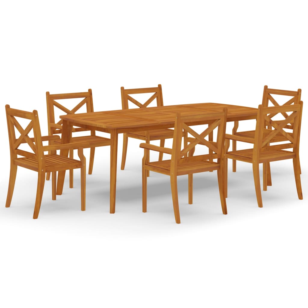 vidaXL 7 Piece Patio Dining Set Solid Wood Acacia